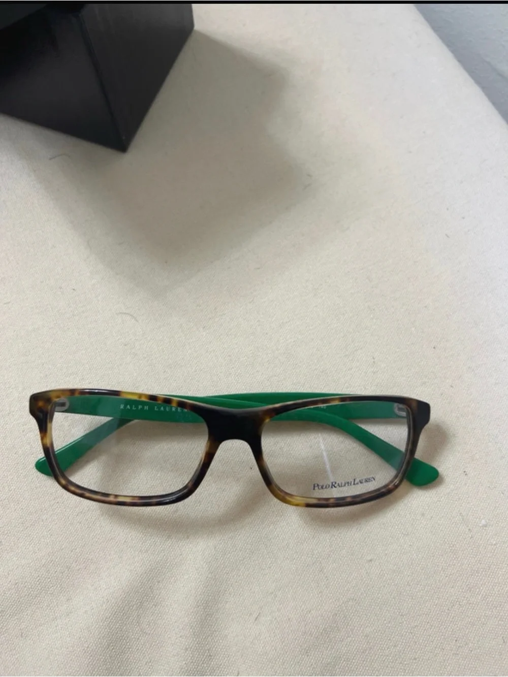 Polo by Ralph Lauren Tortoiseshell Frames with Green Temples